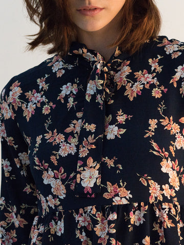 Tie-neck Blossom Dress