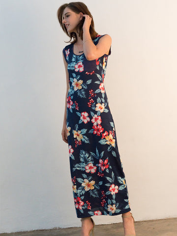 Tropical Floral Maxi Dress