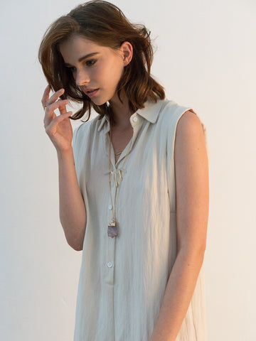 Sleeveless Shirt Dress
