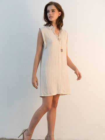 Sleeveless Shirt Dress