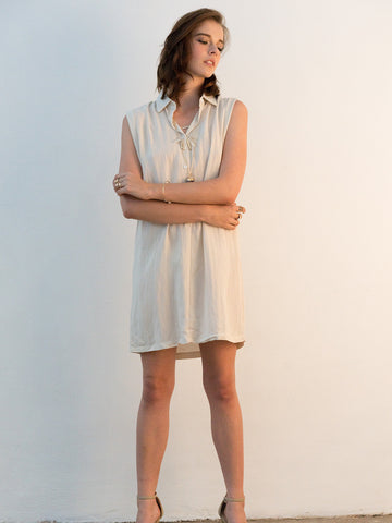 Sleeveless Shirt Dress