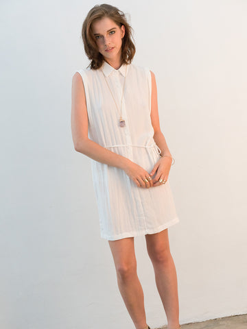 Sleeveless Shirt Dress