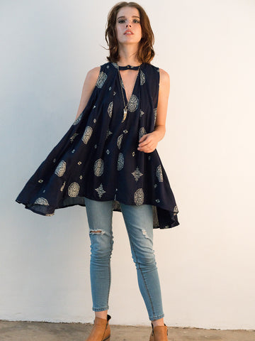 Sleeveless Bohemian Top