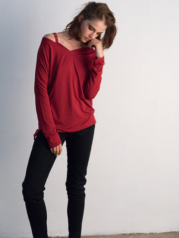 Off Shoulder Strap Shirt